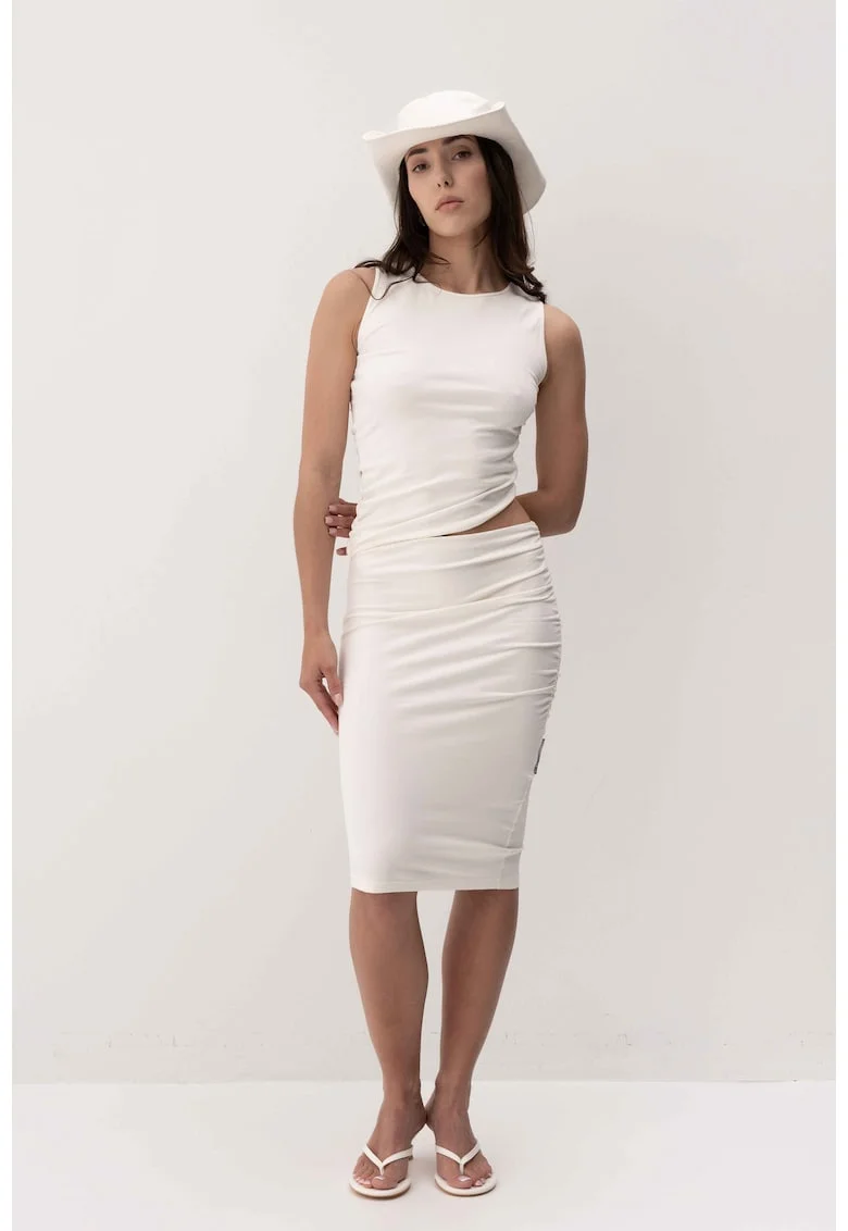 Rochie dama din vascoza, culoare alb, model TALIA, Alb