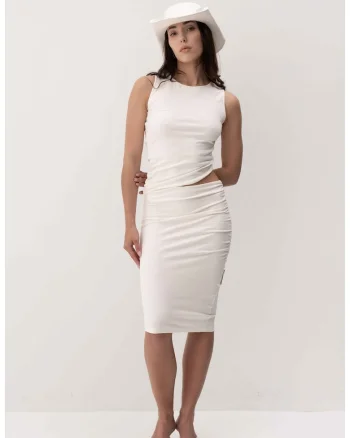Rochie dama din vascoza, culoare alb, model TALIA, Alb