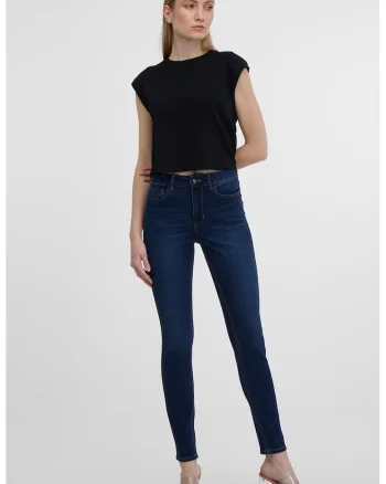 Blugi skinny cu talie inalta, Albastru ultramarin