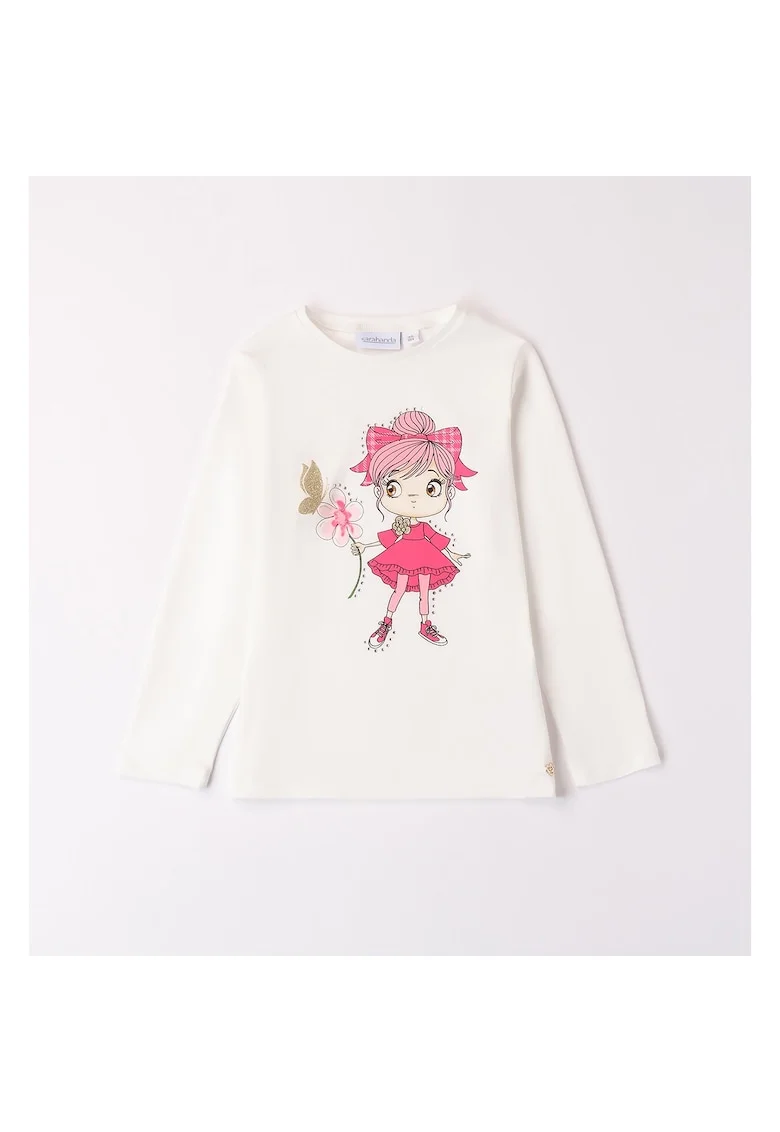 Bluza cu imprimeu si strasuri pentru fete,  0.A309