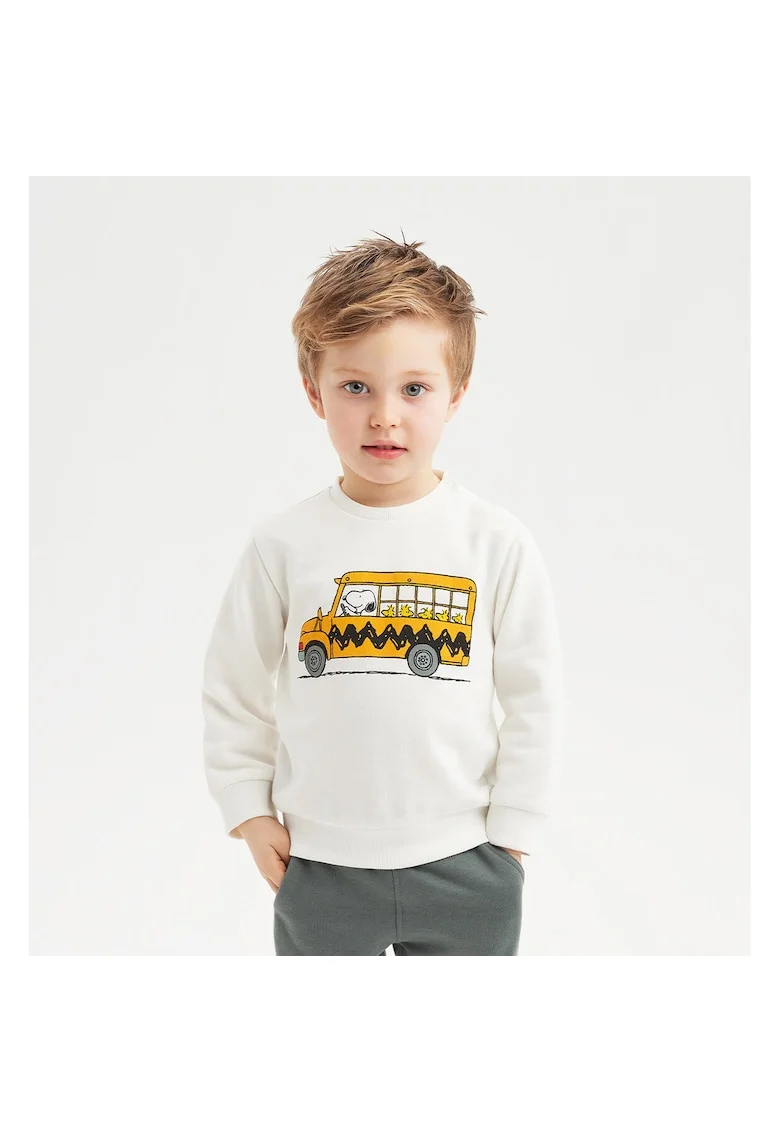 Bluza cu imprimeu pentru baieti,  0.7104, Alb Crem