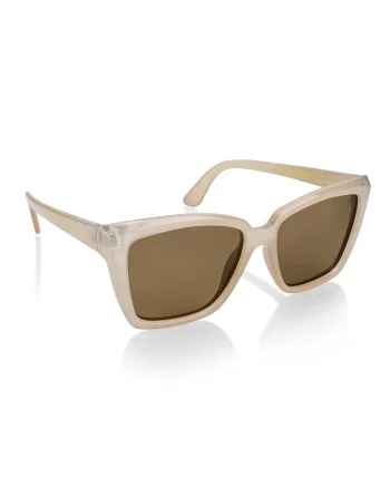 Ochelari de soare unisex cat-eye masivi polarizati, Maro nisip