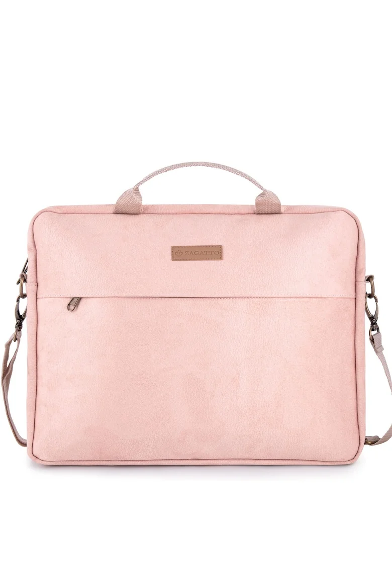Geanta laptop dama 15.6 inch,  Villa Eco, Piele ecologica, Roz, ZG 614