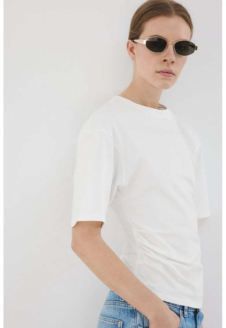 Tricou slim-fit de bumbac, Alb