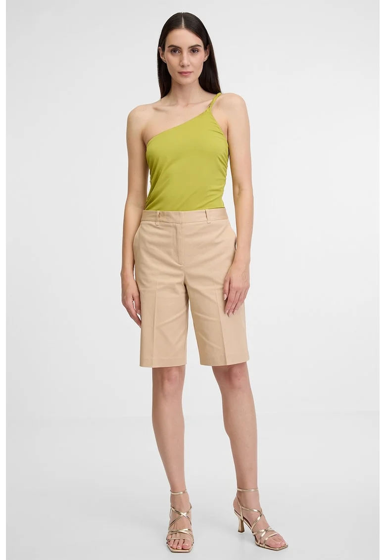 Pantaloni scurti chino cu talie medie, Bej