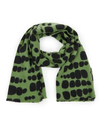 Fular cu model, Verde/Negru
