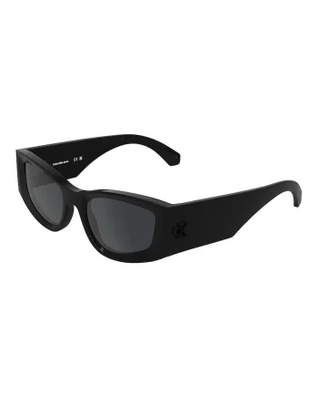 Ochelari de soare cat-eye cu logo pe brate, Negru