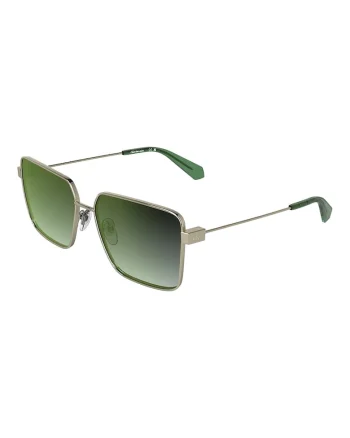Ochelari de soare patrati cu lentile in degrade, Verde/Auriu