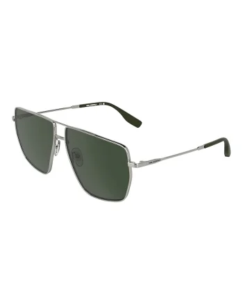 Ochelari de soare aviator cu logo discret, Verde/Argintiu