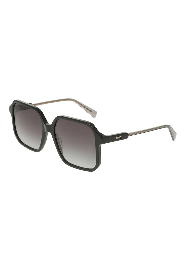 Ochelari de soare patrati cu lentile in degrade, Negru/Gri