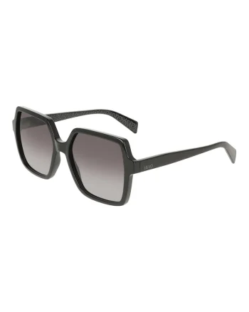 Ochelari de soare patrati cu lentile in degrade, Negru/Gri inchis