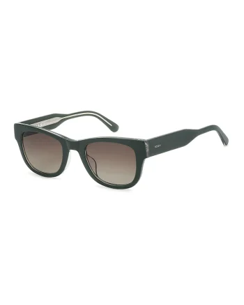 Ochelari de soare patrati cu lentile in degrade, Verde inchis