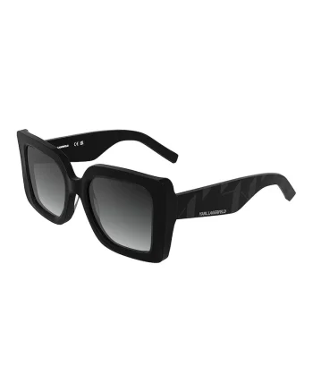 Ochelari de soare patrati cu lentile in degrade, Negru/Gri inchis