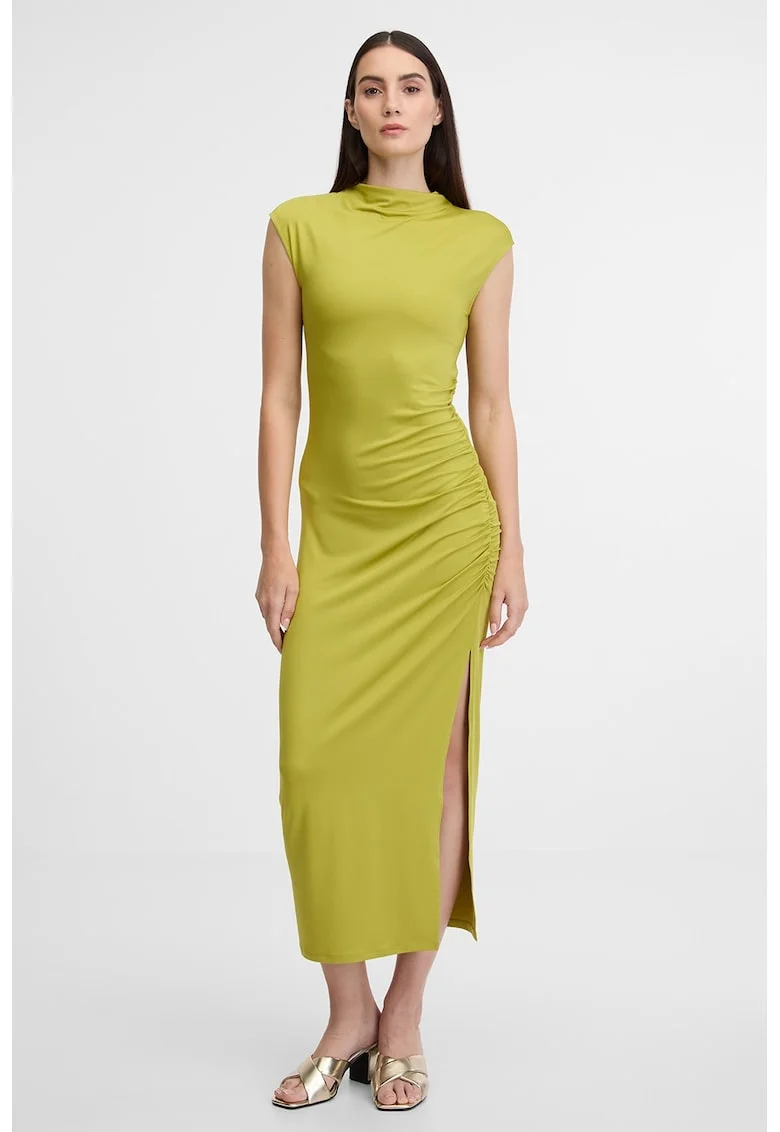 Rochie lunga cambrata, Verde fistic