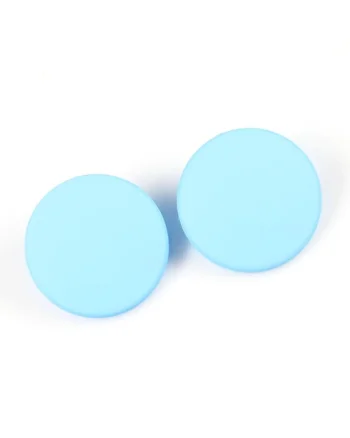 Cercei rotunzi bleu cu design minimalist