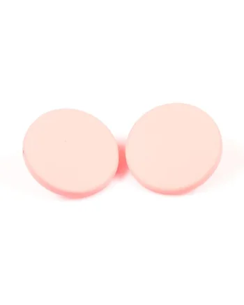 Cercei rotunzi roz pastel cu design minimalist