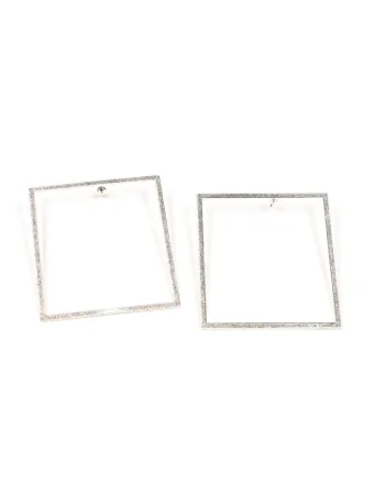 Cercei  argintii, design minimalist, 7x8cm