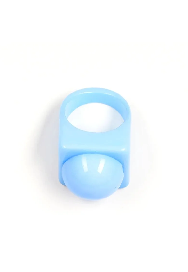 Inel  albastru, design minimalist, 54
