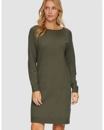 Rochie scurta cu maneci lungi, Verde sparanghel