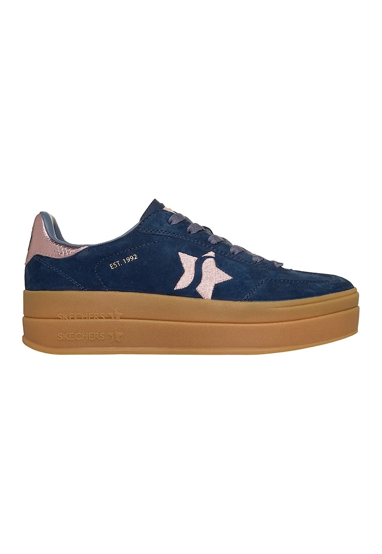 Pantofi sport din piele intoarsa Academy HI Elevated Essence, Auriu rose/Bleumarin