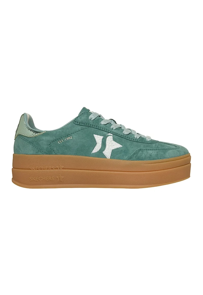 Pantofi sport din piele intoarsa Academy HI Elevated Essence, Alb/Verde persan