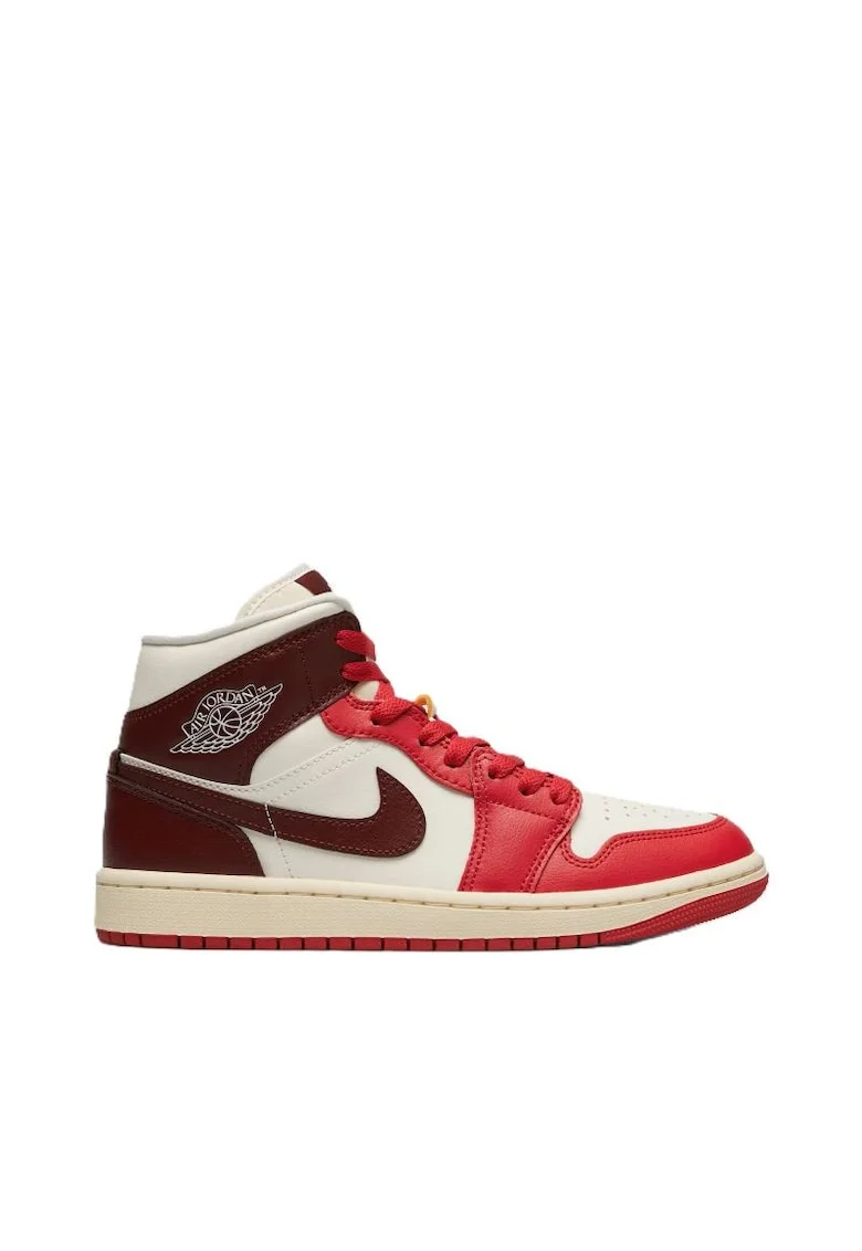 Pantofi sport dama  WMNS AIR JORDAN 1 MID, Piele ecologica, Bej, Bej
