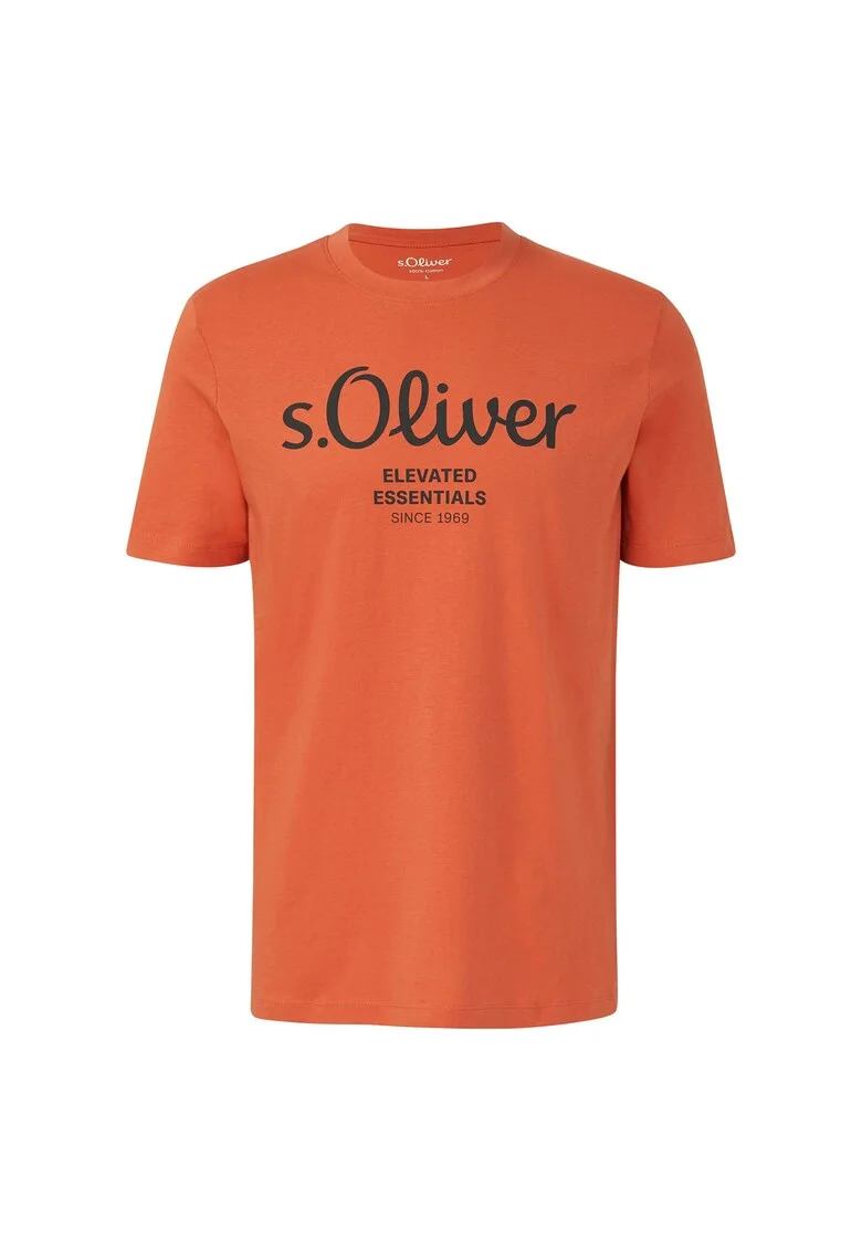 Tricou cu logo de bumbac, Rosu deschis