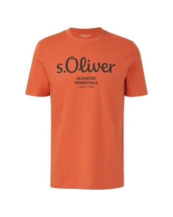 Tricou cu logo de bumbac, Rosu deschis