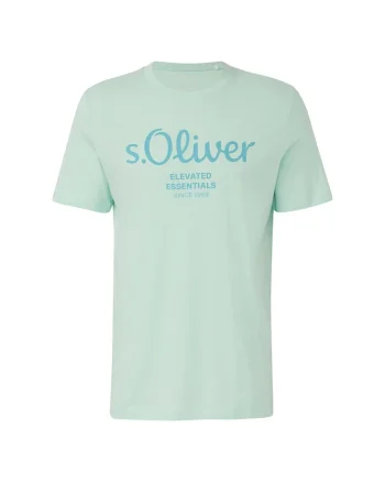 Tricou cu logo de bumbac, Verde deschis