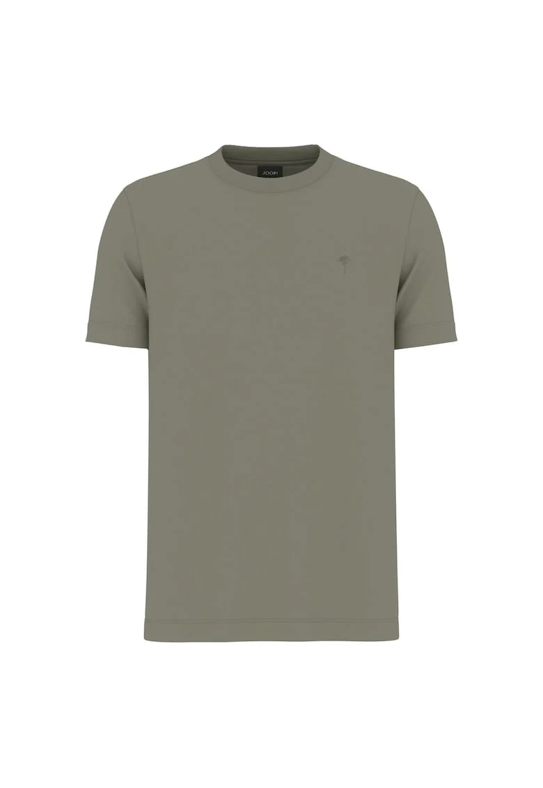 Tricou din bumbac organic cu decolteu la baza gatului, Verde deschis