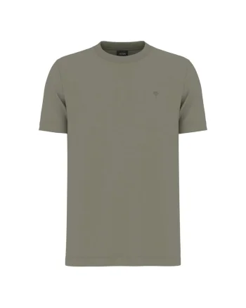 Tricou din bumbac organic cu decolteu la baza gatului, Verde deschis