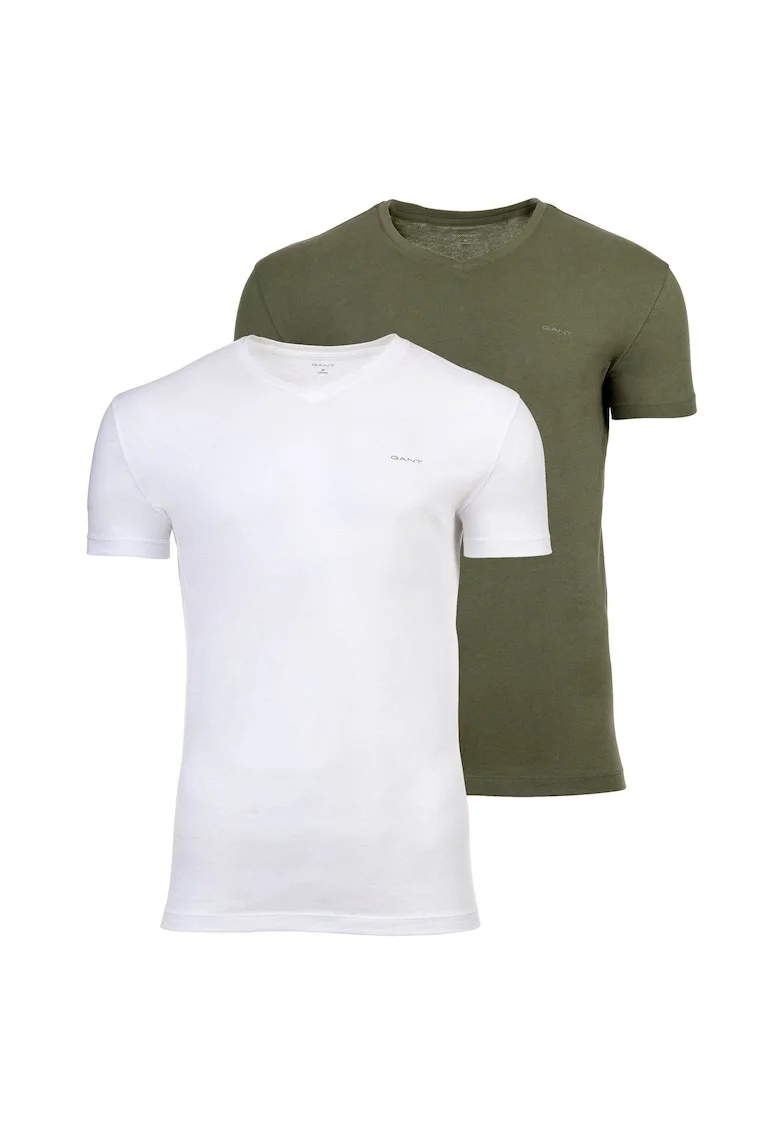 Set de tricouri cu decolteu in V - 2 piese, Verde