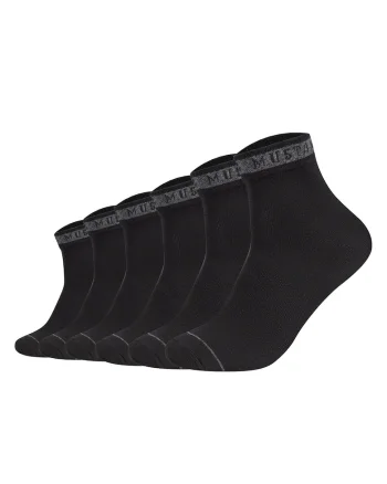 Set de sosete scurte cu logo - 6 perechi, Negru