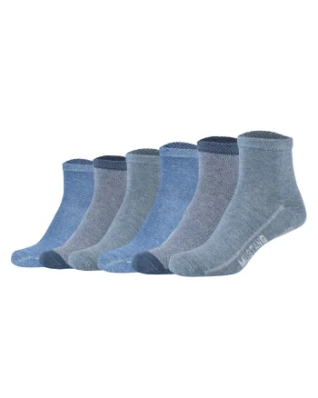 Set de sosete scurte cu logo - 6 perechi, Albastru