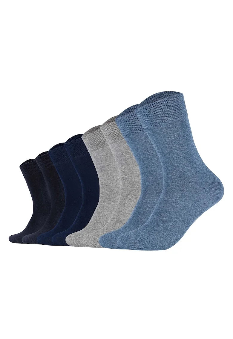 Set de sosete lungi unisex - 8 perechi, Gri/Albastru