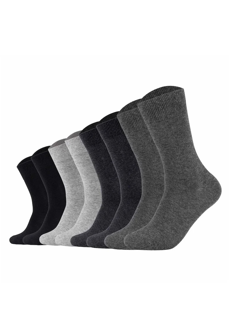 Set de sosete lungi unisex - 8 perechi, Negru/Gri