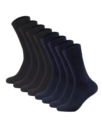 Set de sosete lungi unisex din amestec de bumbac - 8 perechi, Negru/Multicolor