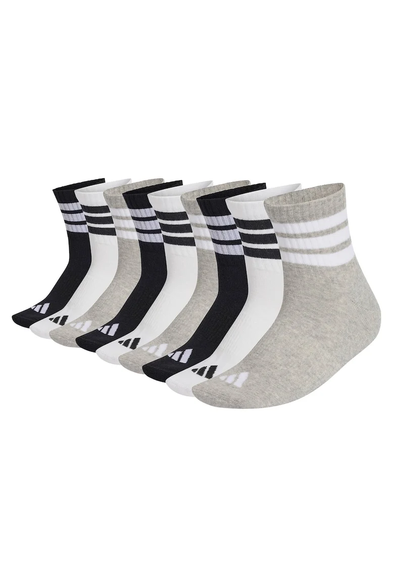 Set de sosete scurte unisex - 9 perechi, Alb/Negru/Gri