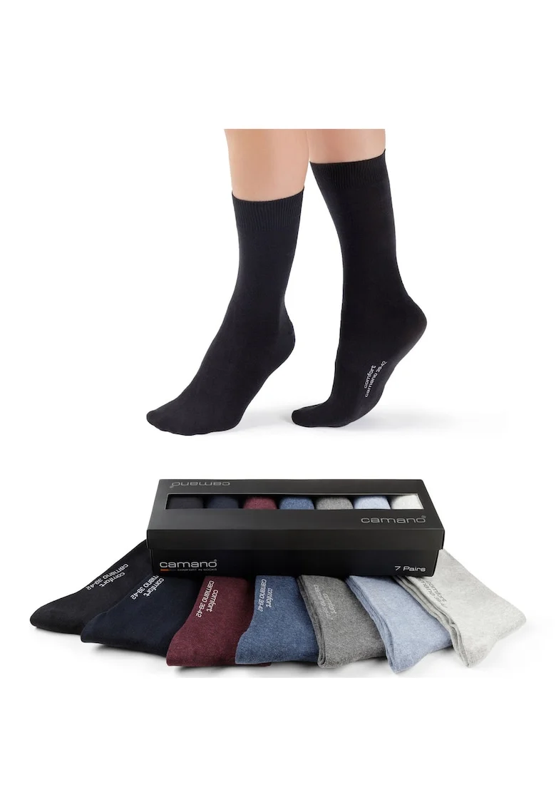 Set de sosete unisex Comfort - 7 perechi, Rosu/Gri/Albastru