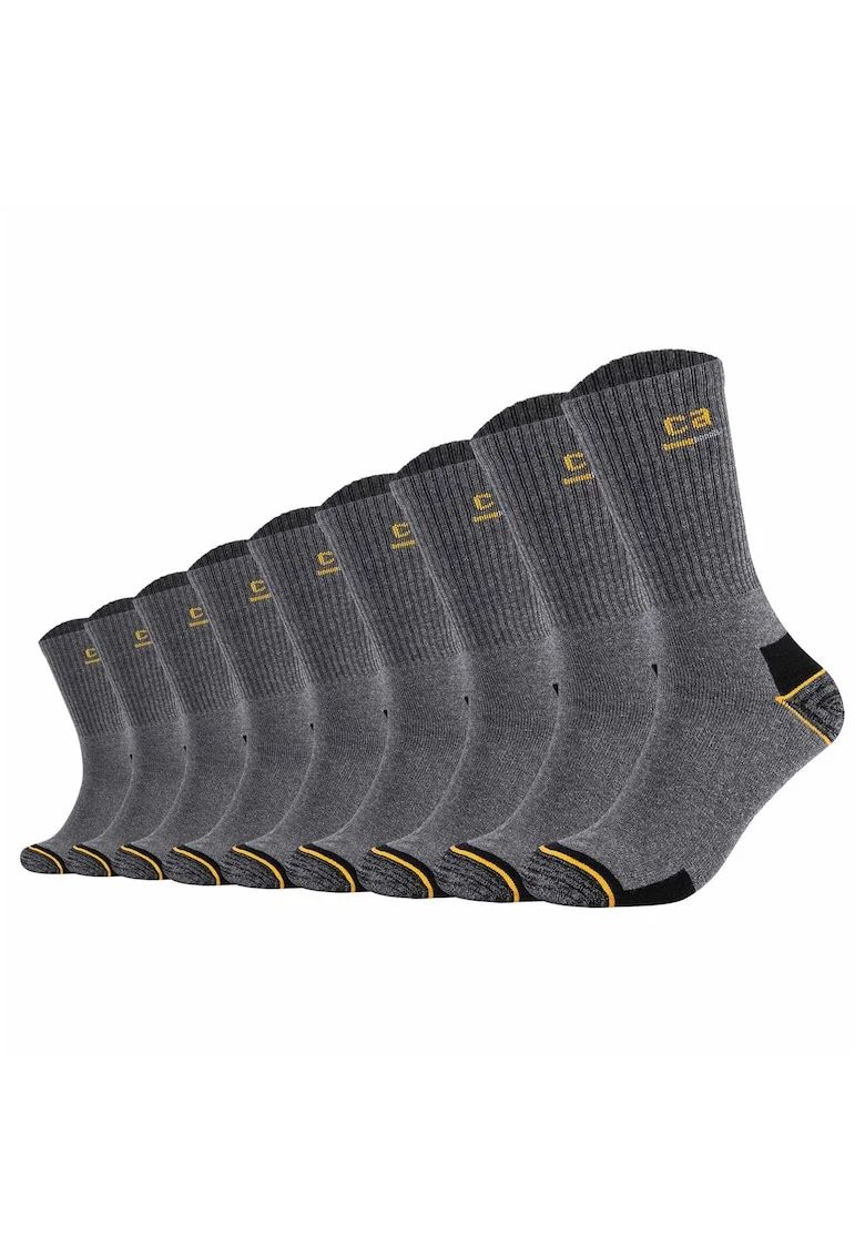 Set de sosete lungi cu model unisex - 9 perechi, Gri inchis