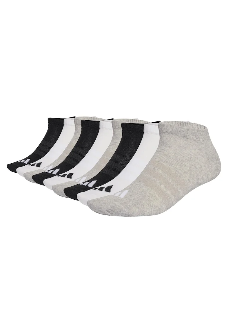 Set de sosete unisex pana la glezna - 9 perechi, Alb/Negru/Gri
