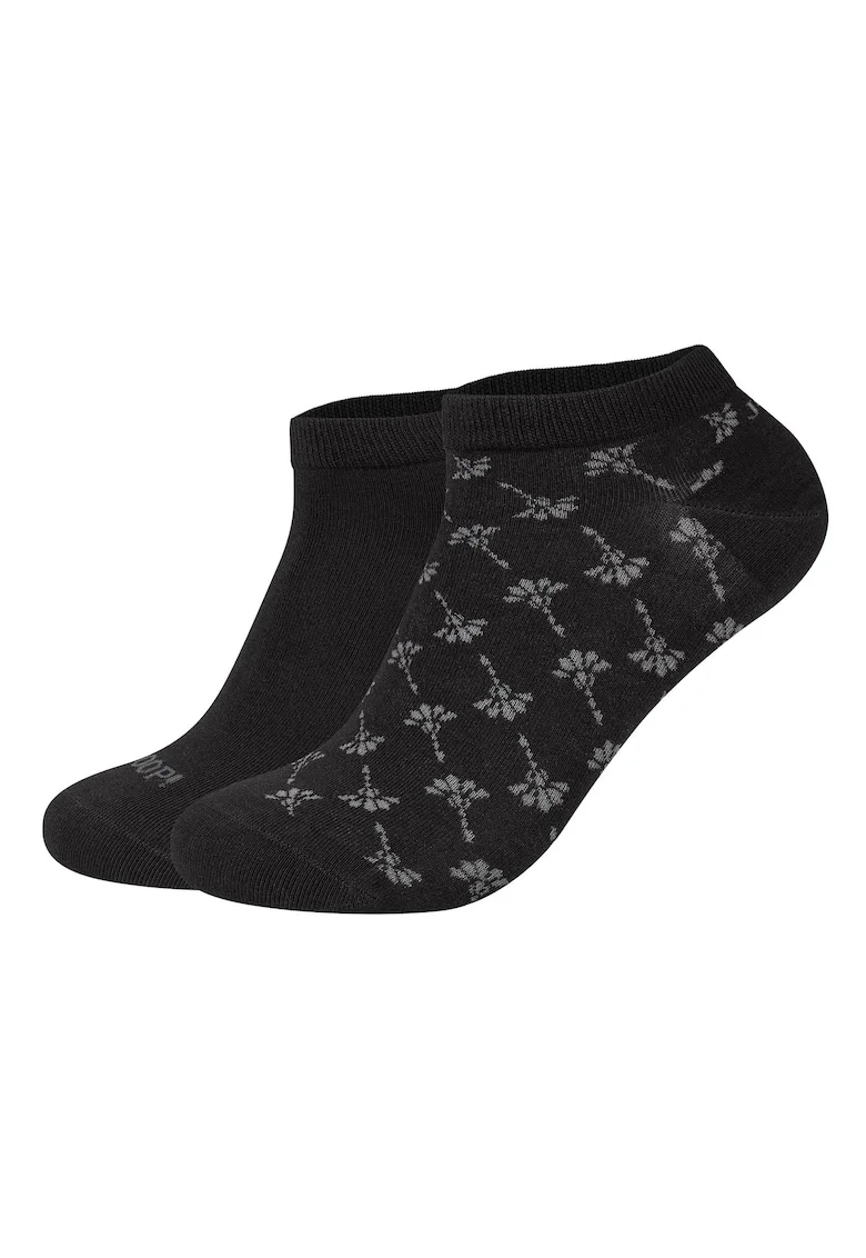 Set de sosete pana la glezna cu model unisex - 2 perechi, Negru