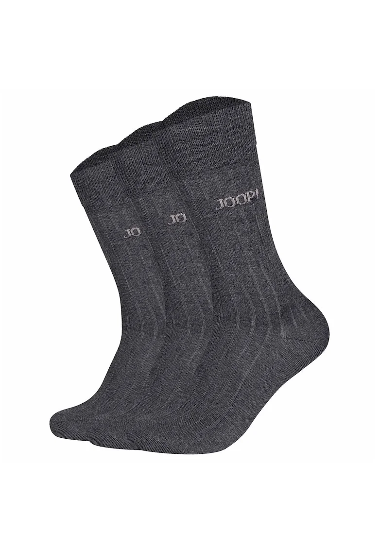 Set de sosete lungi unisex din amestec de bumbac - 3 perechi, Gri inchis