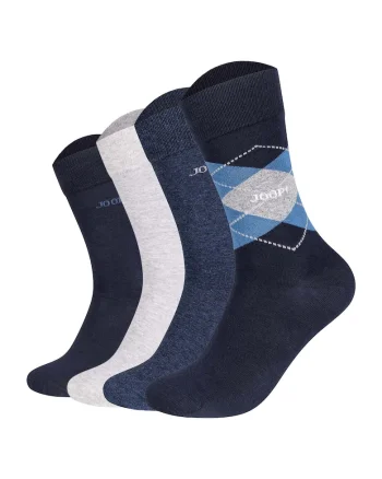 Set de sosete unisex - 4 perechi, Gri/Albastru inchis