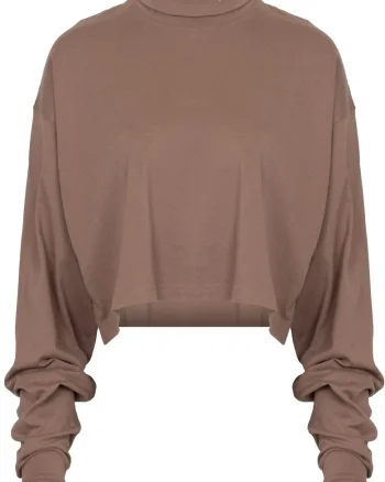 Bluza pentru dama,  CL WDE, cu maneca lunga, maro, bumbac