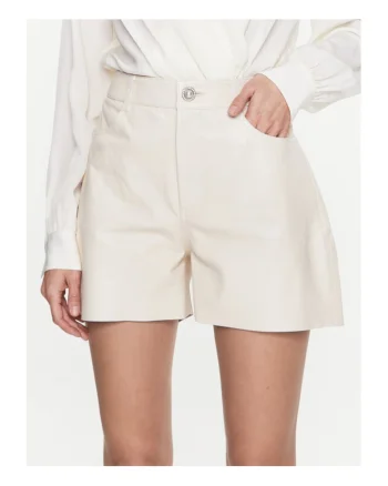 Pantaloni scurti dama,  302005802, Piele naturala, Bej, Crem