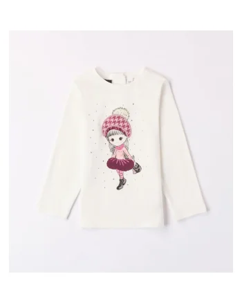 Bluza cu imprimeu pentru fetite,  0.7279, Alb/Roz