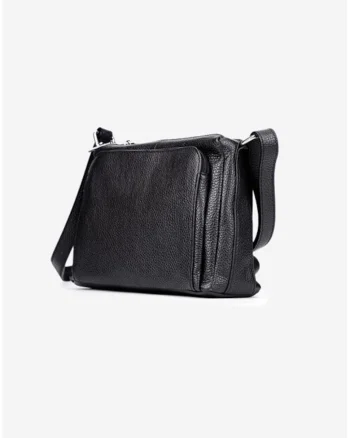 Geanta dama neagra confectionata din piele texturata