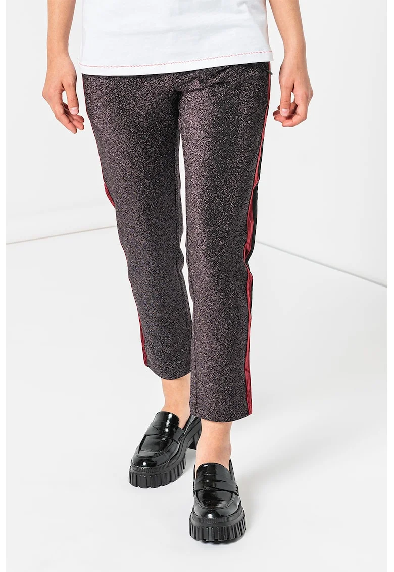 Pantaloni cu model stralucitor, Negru