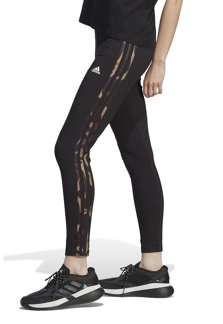 Colanti crop cu logo Vibaop, Negru/Maro deschis